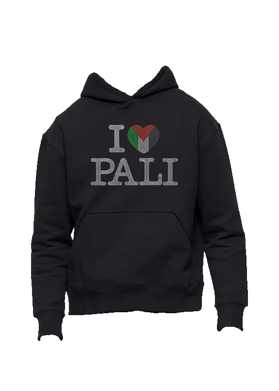 Black Rhinestone I <3 Pali Hoodie
