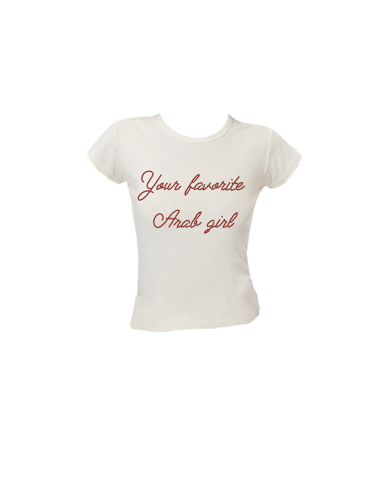 Your favorite Arab girl Rhinestone Baby Tee