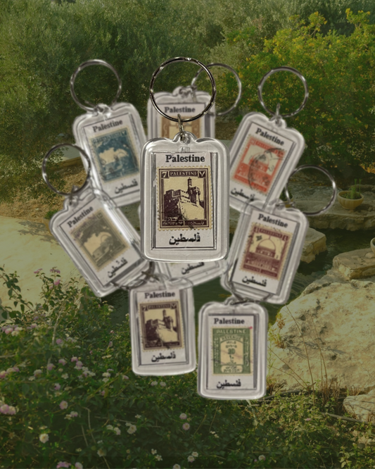 Baba's Authentic Piece of Palestine Stamp Keychain