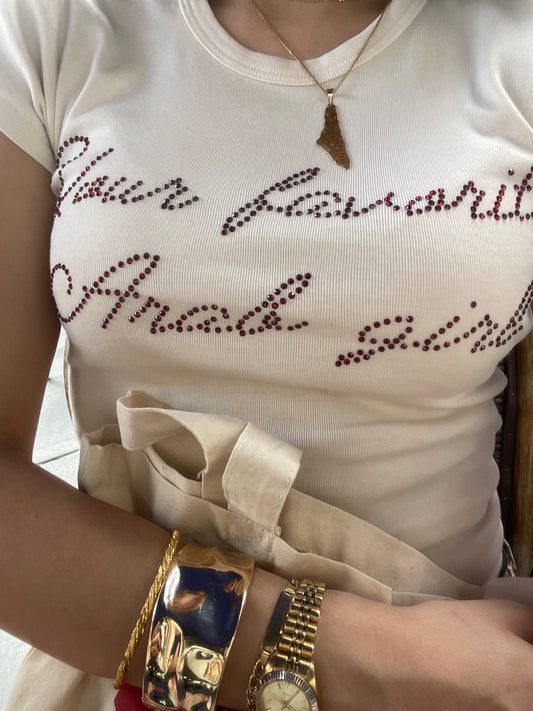 Your favorite Arab girl Rhinestone Baby Tee