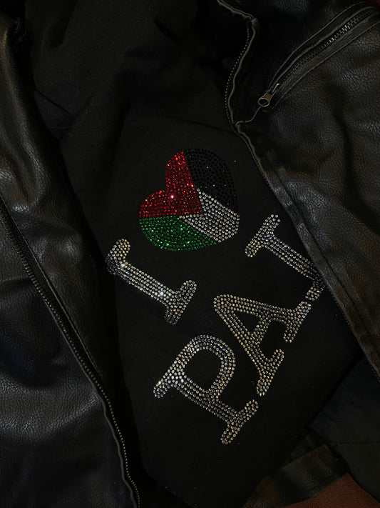 Black Rhinestone I <3 Pali Hoodie